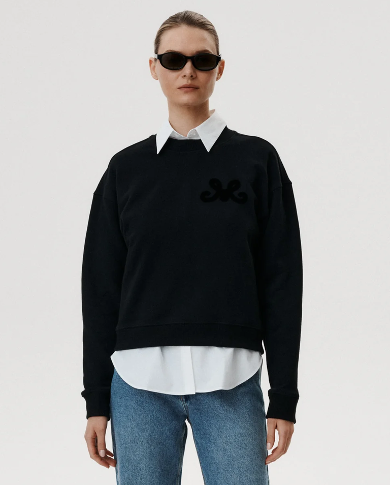Czarna bluza z monogramem Velena - Image #0