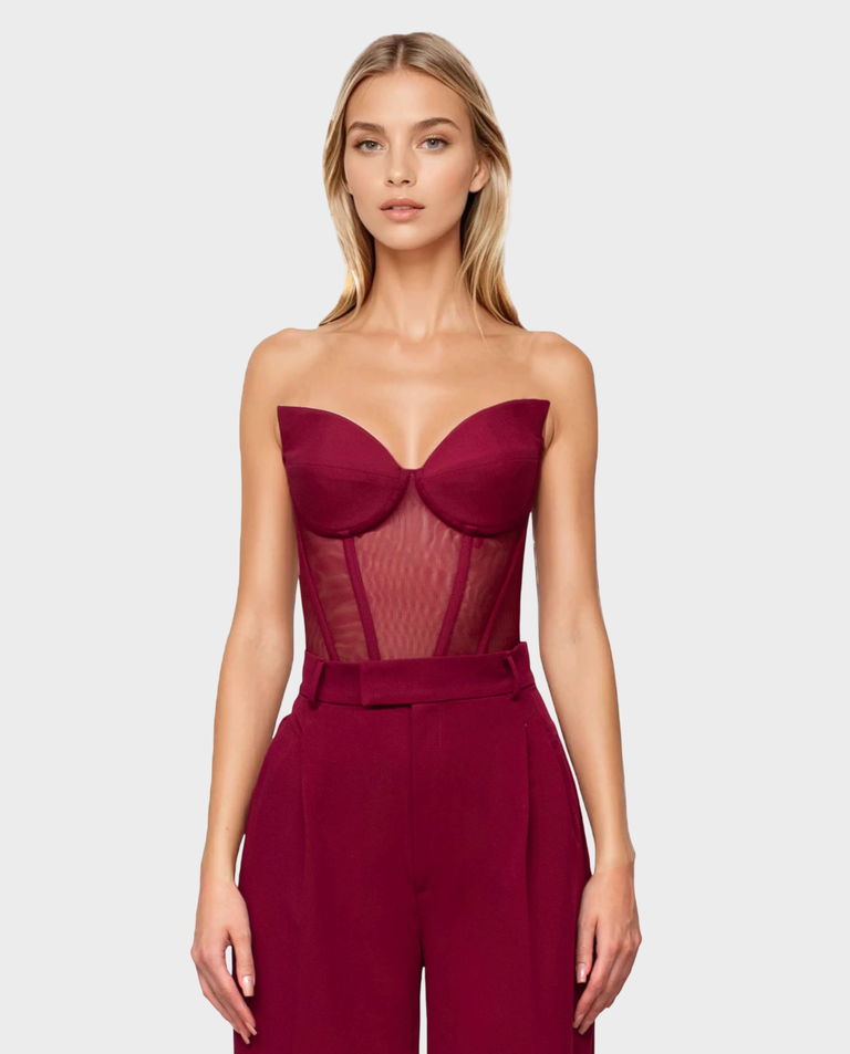 Burgundowy gorset Glam Witch