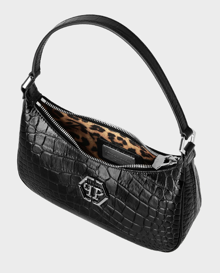 Czarna torebka z tłoczonej skóry Cocco - Image #3