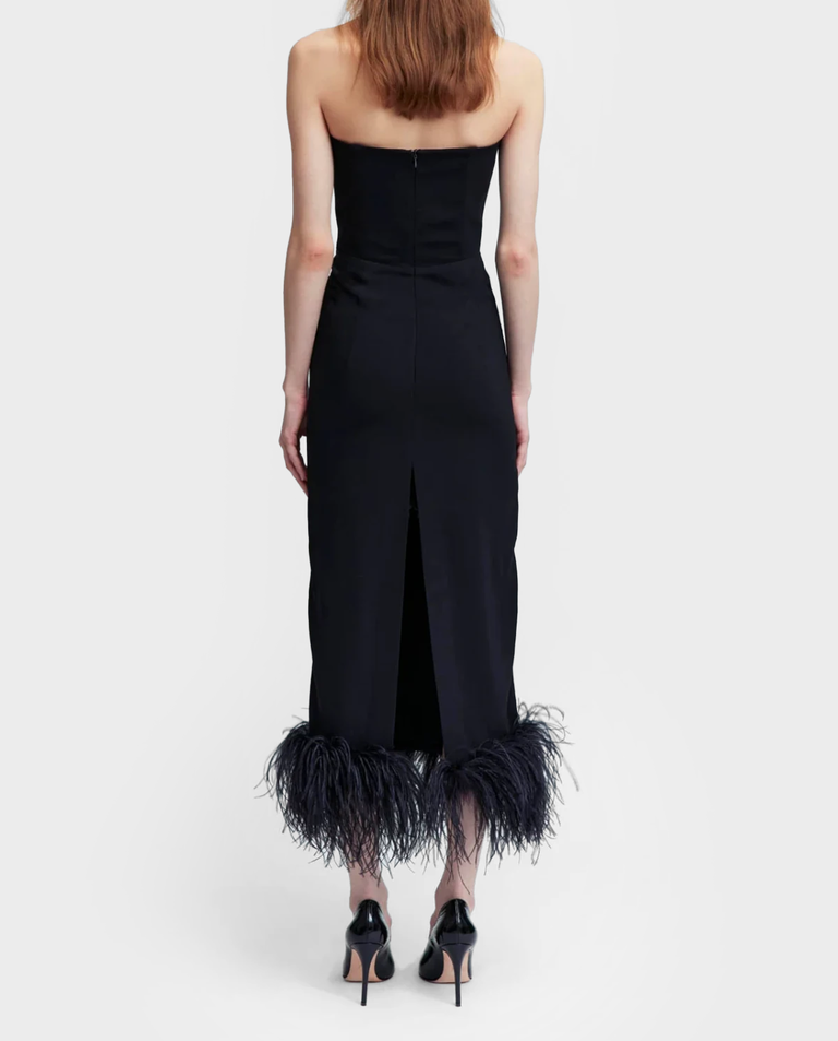 Czarna ołówkowa sukienka midi Minelli - Image #3