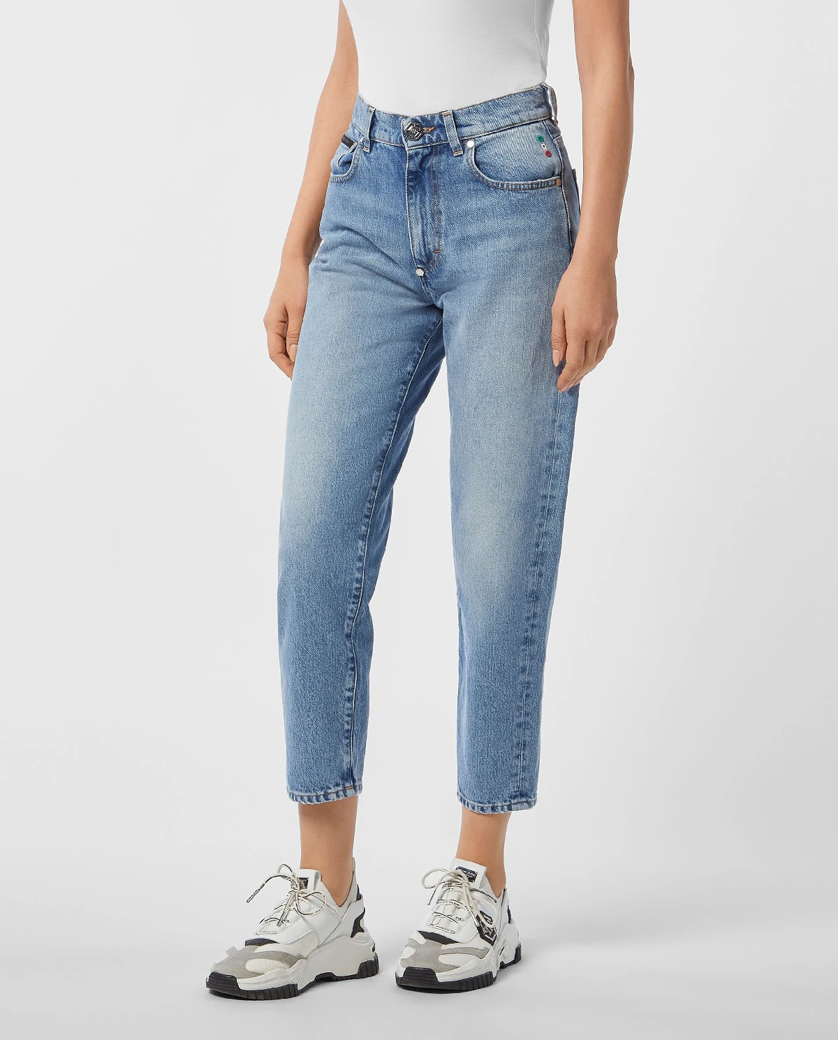 Niebieskie jeansy Mom Fit - Image #0