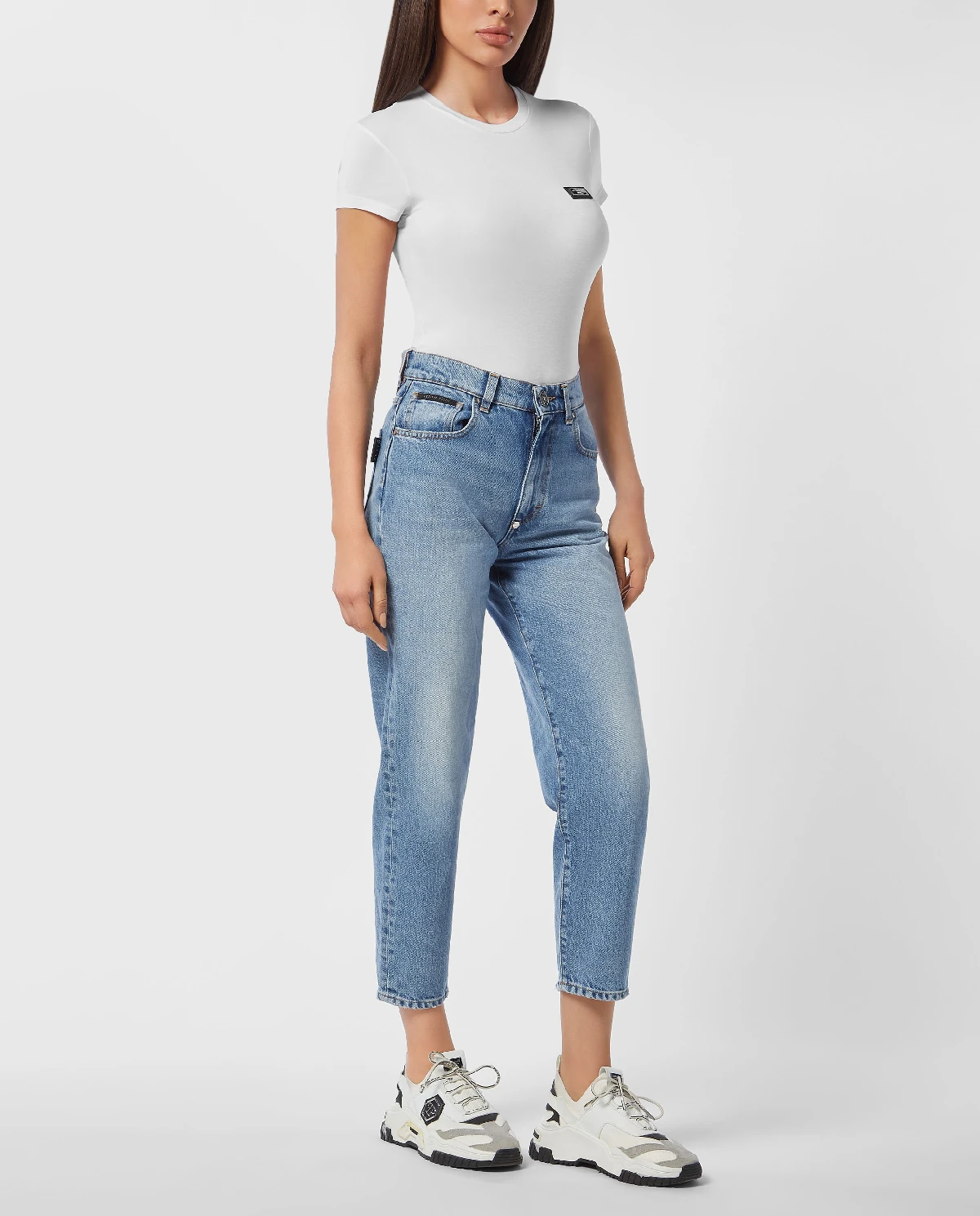 Niebieskie jeansy Mom Fit - Image #2