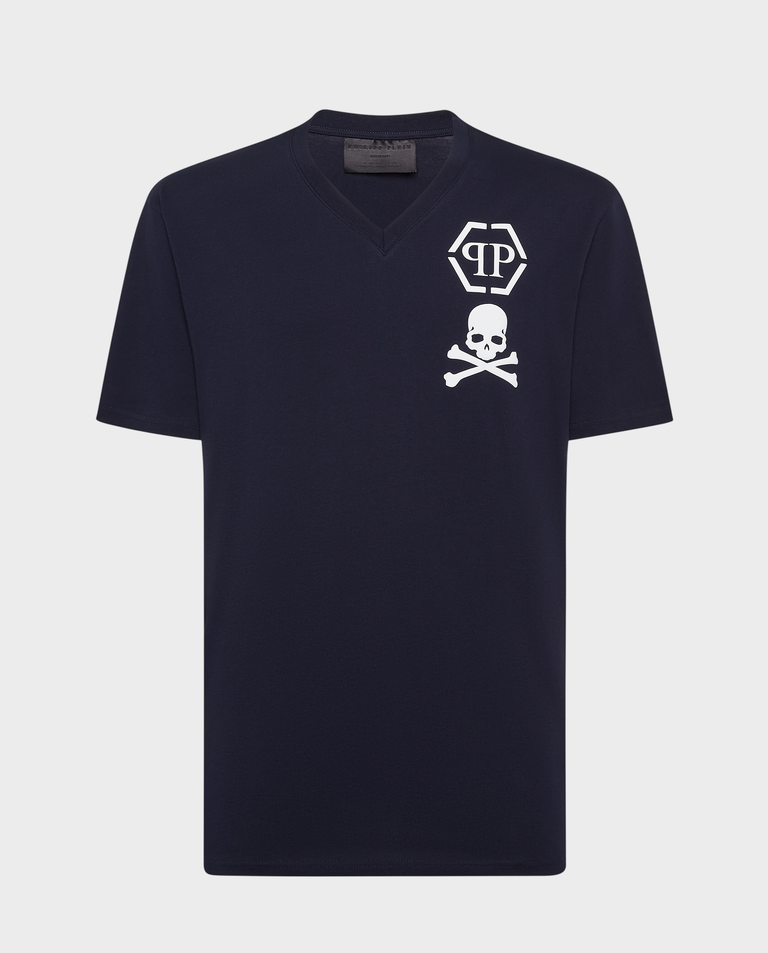 T-shirt z dekoltem w serek