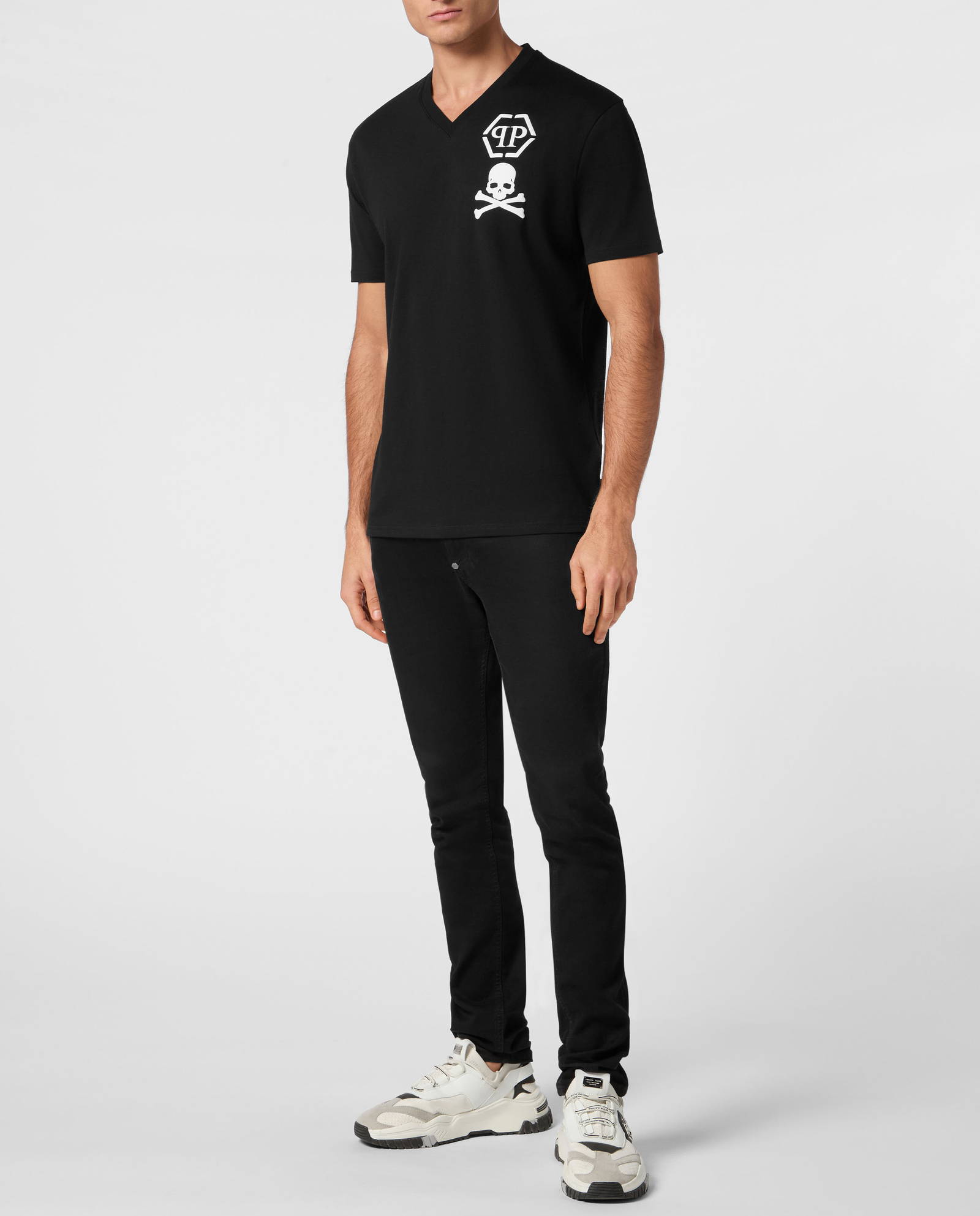 T-shirt z dekoltem w serek - Image #3