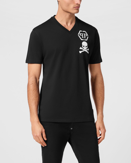 T-shirt z dekoltem w serek - Image #0