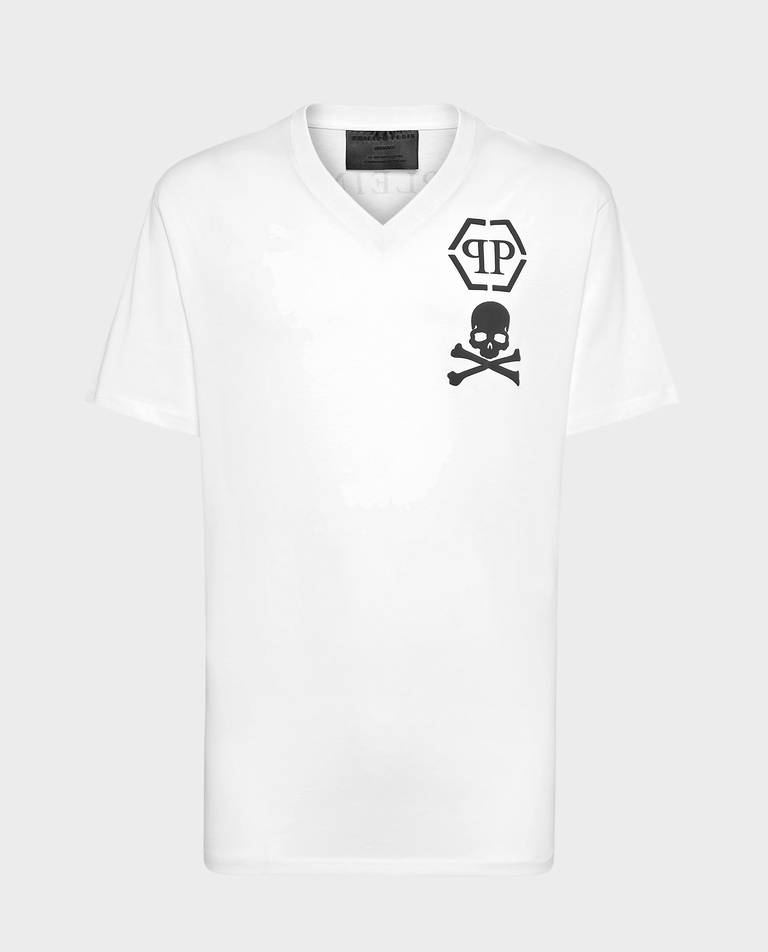 T-shirt z dekoltem w serek