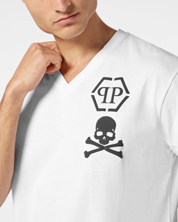 T-shirt z dekoltem w serek - Image #4