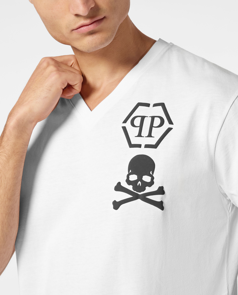 T-shirt z dekoltem w serek - Image #4