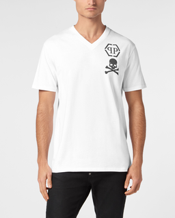 T-shirt z dekoltem w serek - Image #0