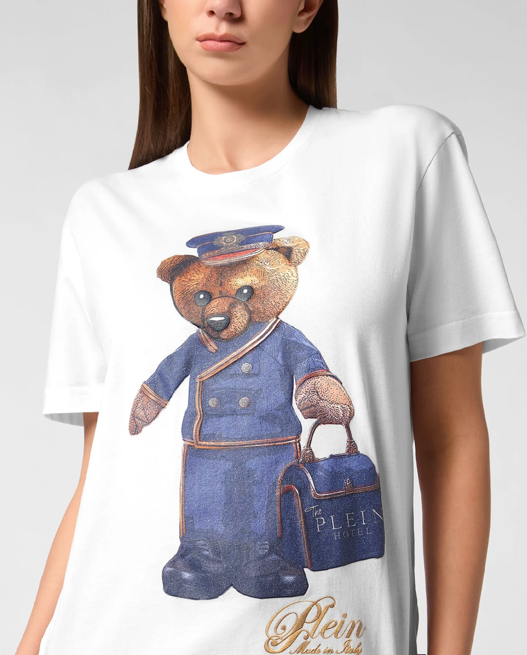 Biały t-shirt Teddy Doorman - Image #4