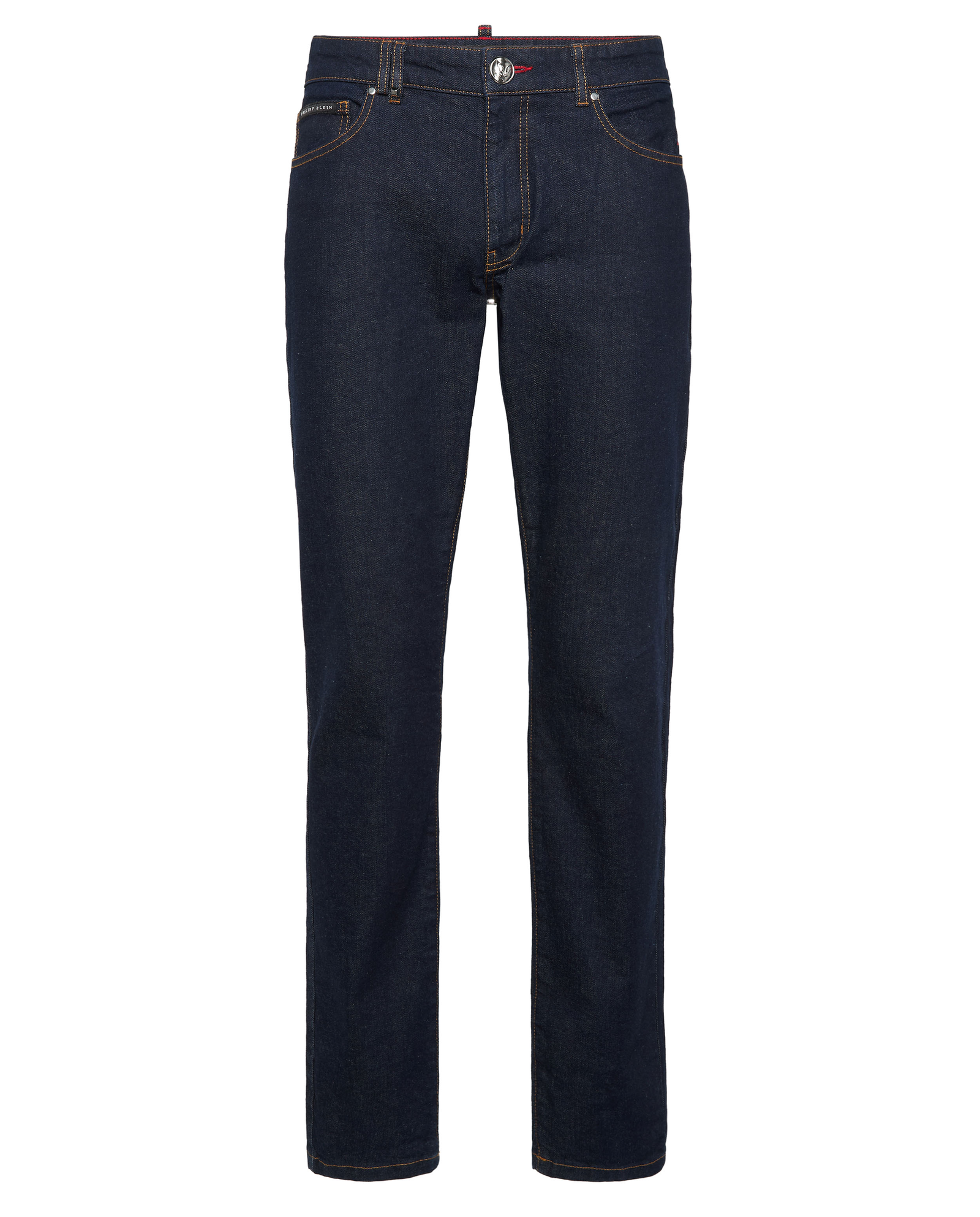 Ciemnoniebieskie jeansy o prostym kroju - Image #4