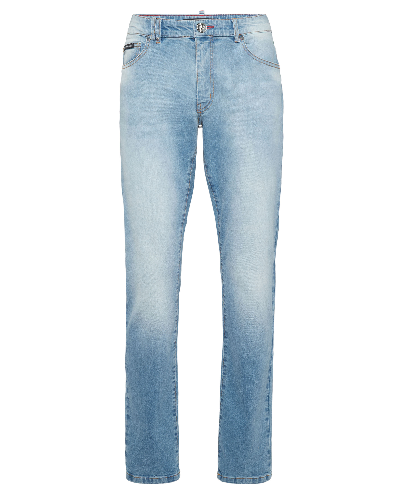 Jasnoniebieskie jeansy o prostym kroju - Image #4