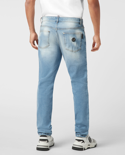 Jasnoniebieskie jeansy o prostym kroju - Image #1