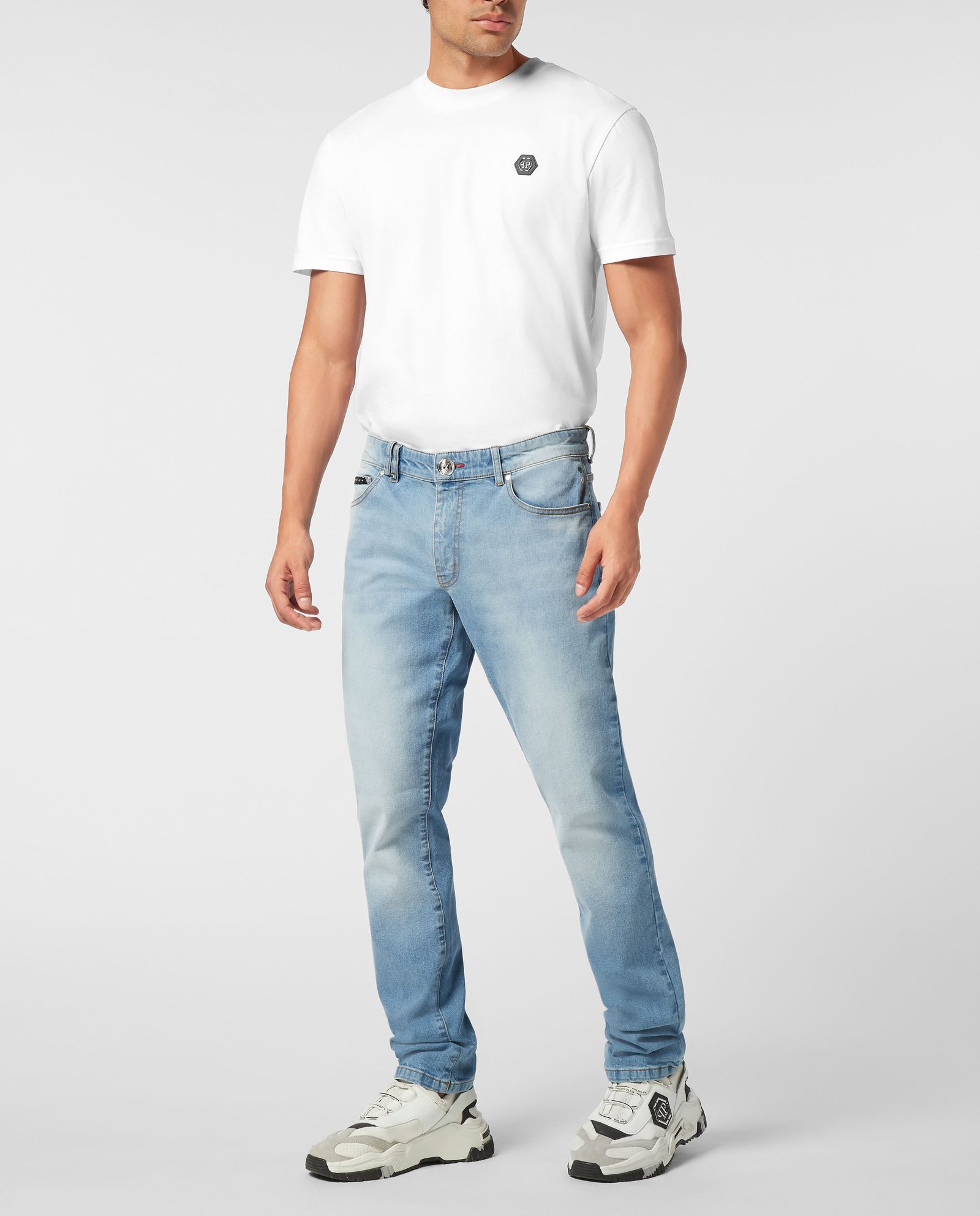 Jasnoniebieskie jeansy o prostym kroju - Image #2