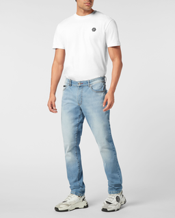 Jasnoniebieskie jeansy o prostym kroju - Image #2