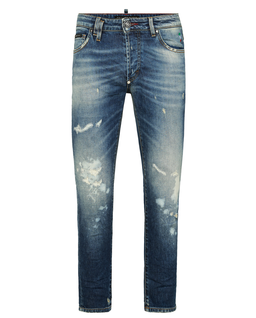 Niebieskie jeansy Skinny Fit - Image #4