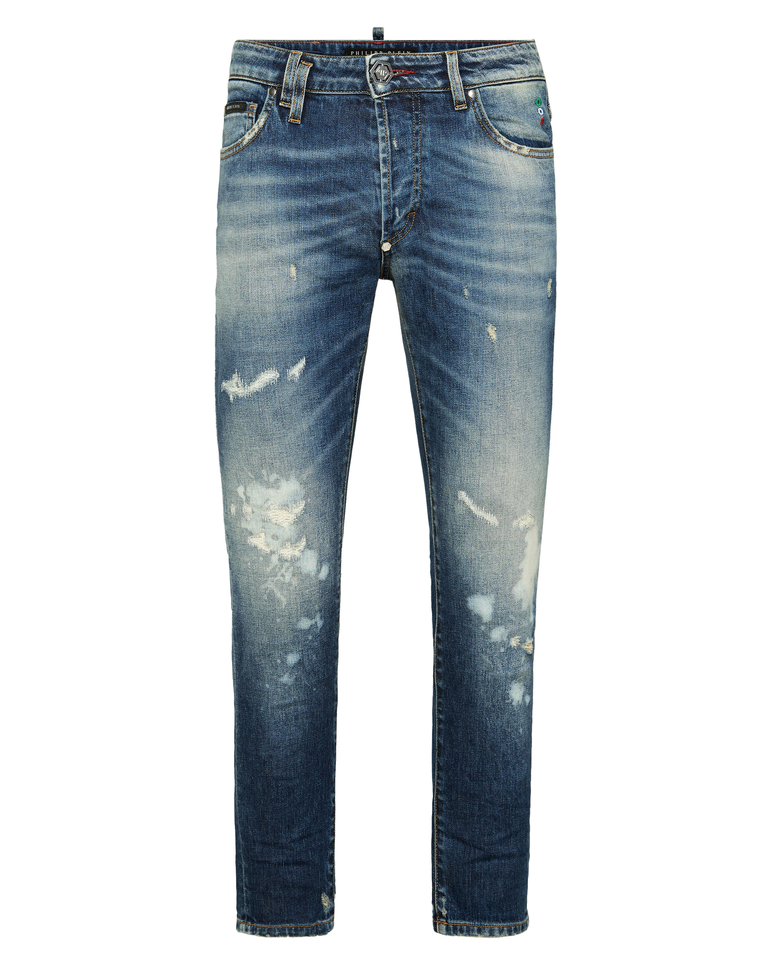 Niebieskie jeansy Skinny Fit - Image #4