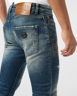 Niebieskie jeansy Skinny Fit - Image #3