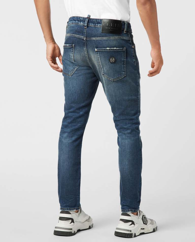 Granatowe jeansy Skinny Fit