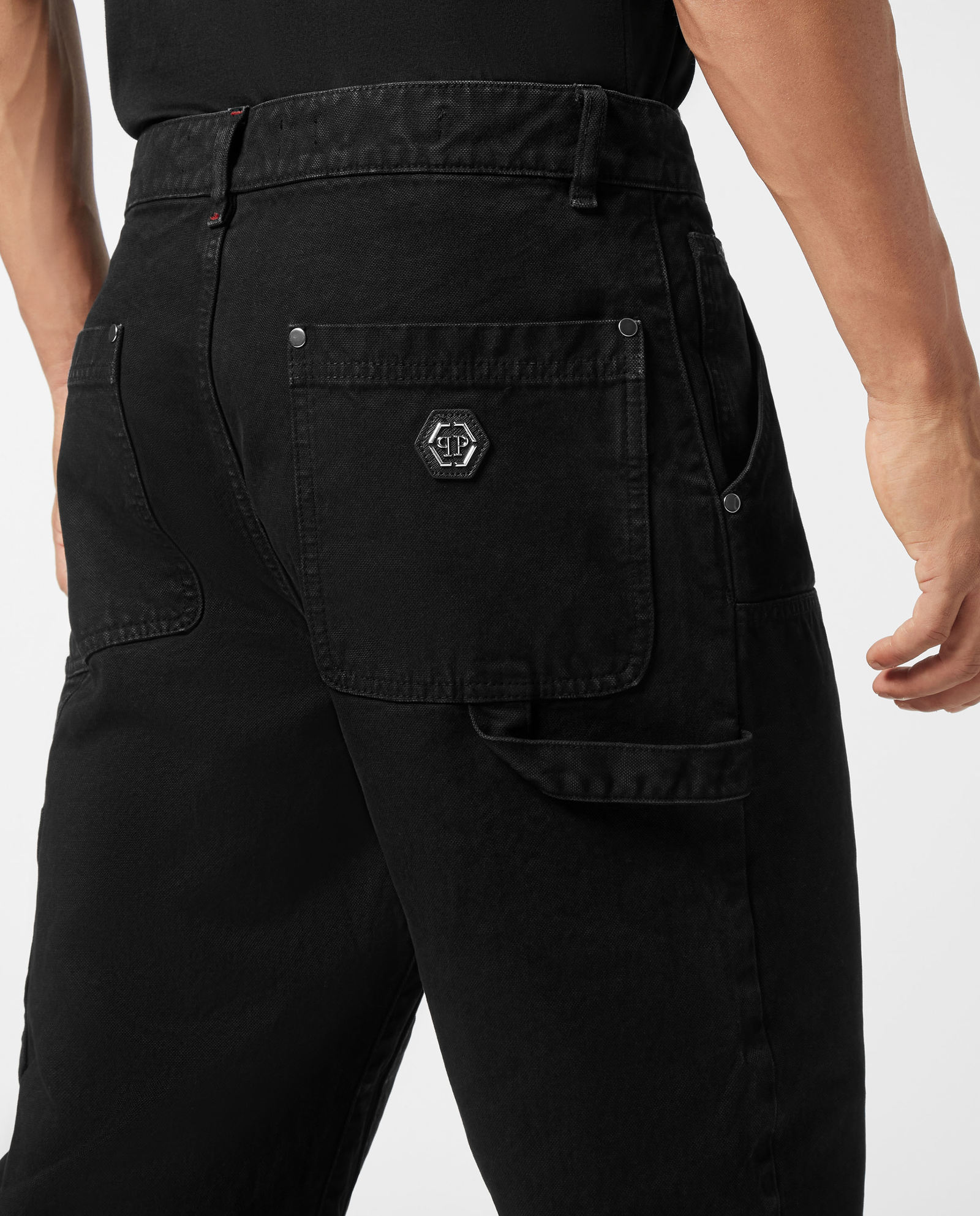 Czarne spodnie Distressed Carpenter Fit - Image #3