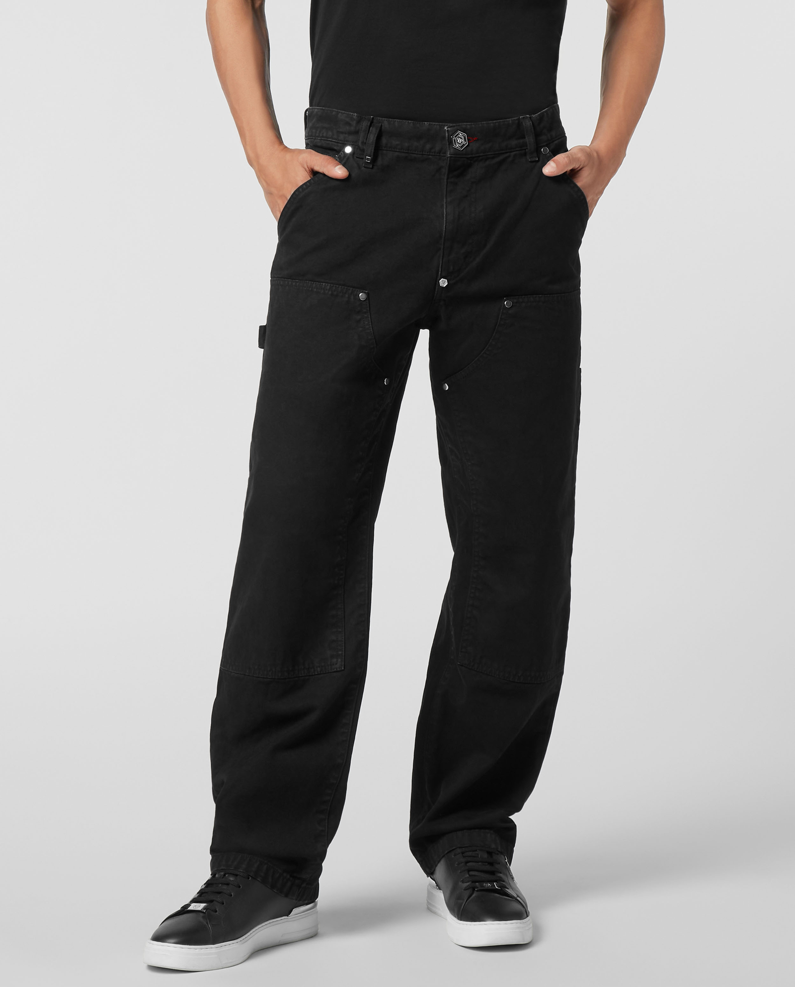 Czarne spodnie Distressed Carpenter Fit - Image #0