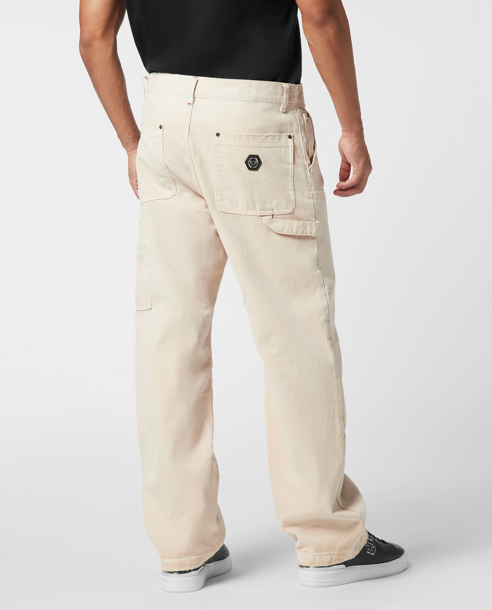 Kremowe spodnie Distressed Carpenter Fit - Image #1