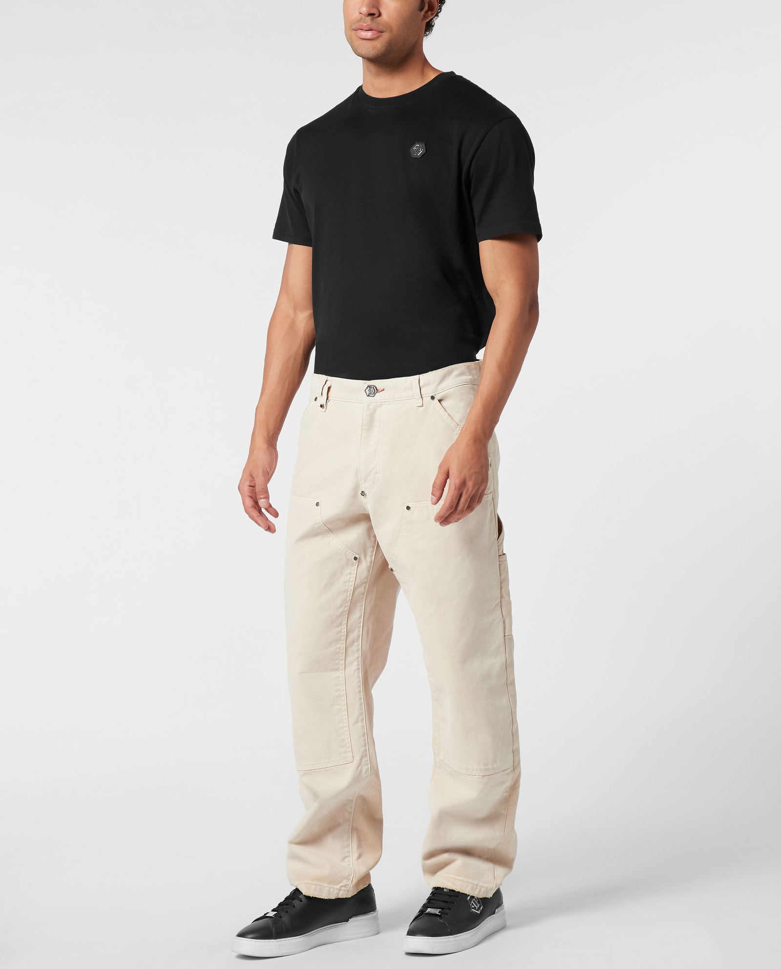 Kremowe spodnie Distressed Carpenter Fit - Image #2