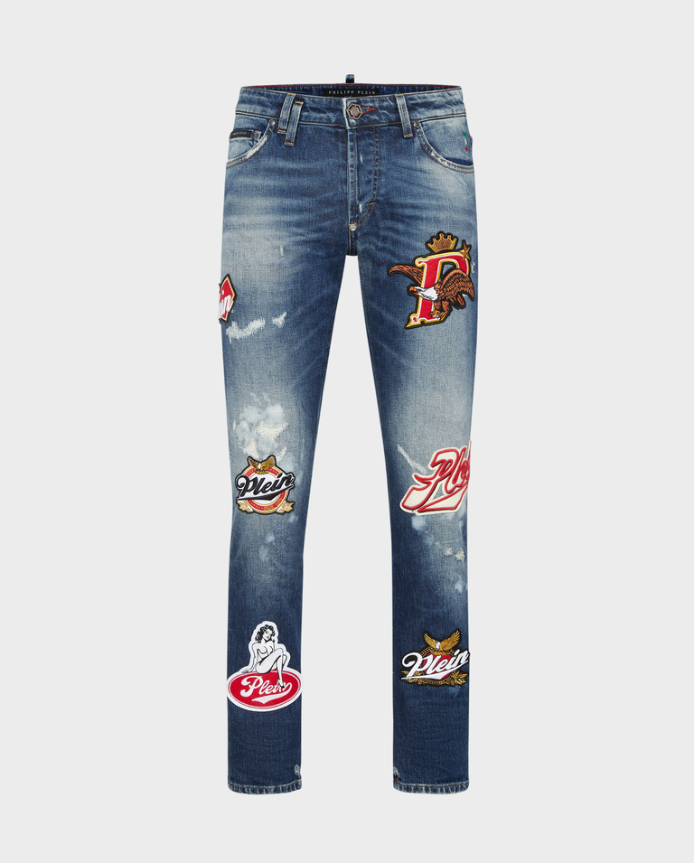 Granatowe jeansy Super Straight Plein Beers