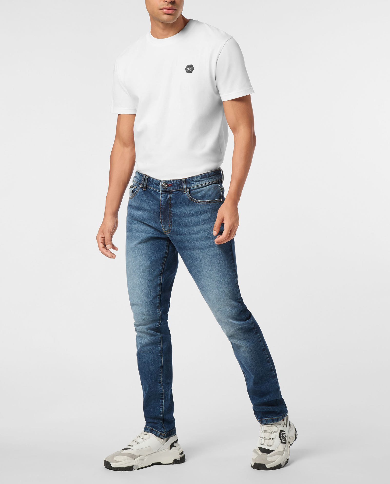 Niebieskie jeansy o prostym kroju - Image #2