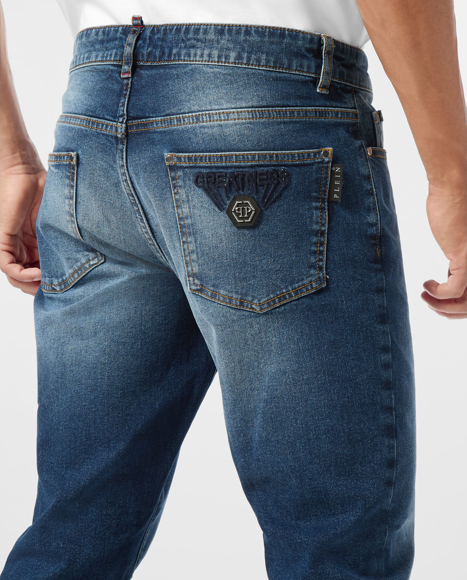 Niebieskie jeansy o prostym kroju - Image #3