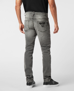 Szare jeansy o prostym kroju - Image #1