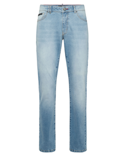 Niebieskie jeansy o prostym kroju - Image #1