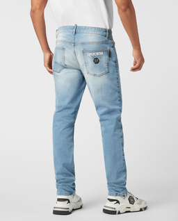 Niebieskie jeansy o prostym kroju - Image #3