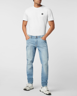 Niebieskie jeansy o prostym kroju - Image #2