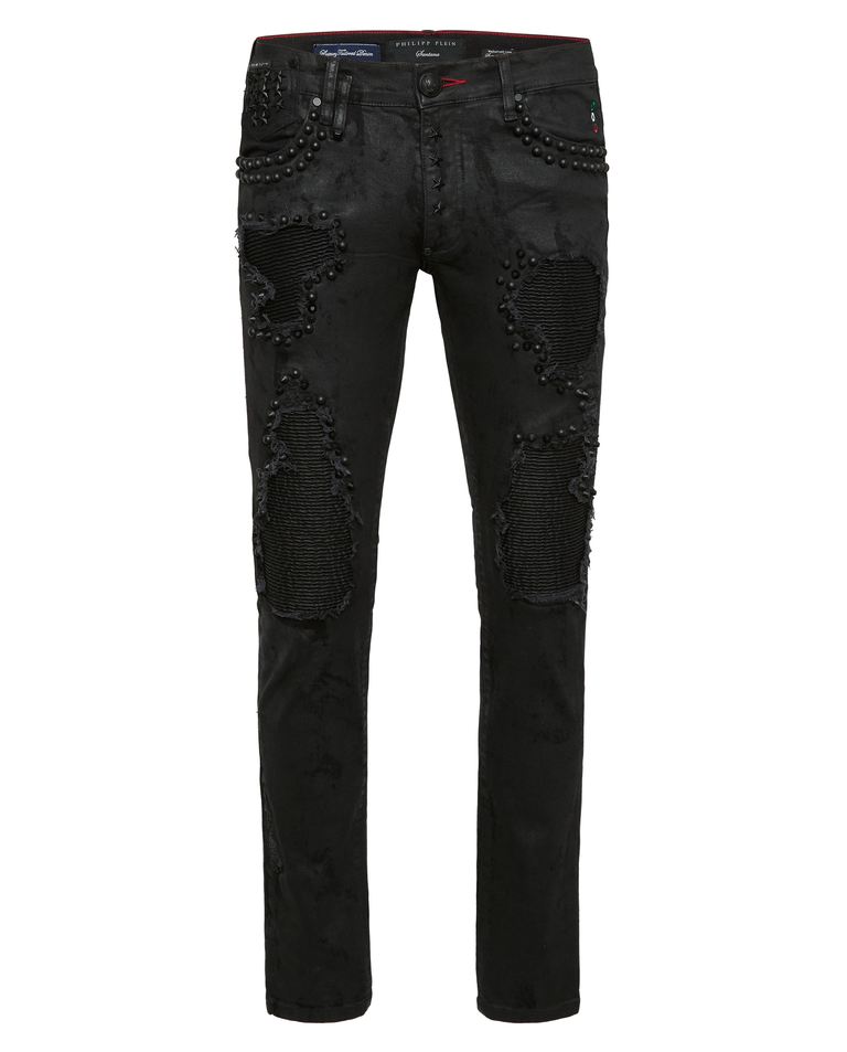 Czarne jeansy z ćwiekami Rock Star Fit - Image #1