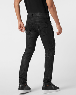 Czarne jeansy z ćwiekami Rock Star Fit - Image #3