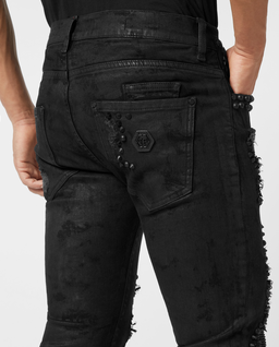 Czarne jeansy z ćwiekami Rock Star Fit - Image #4