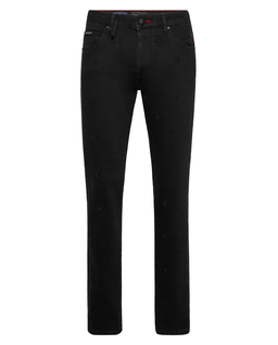 Czarne jeansy Super Straight Monogram Strass - Image #1