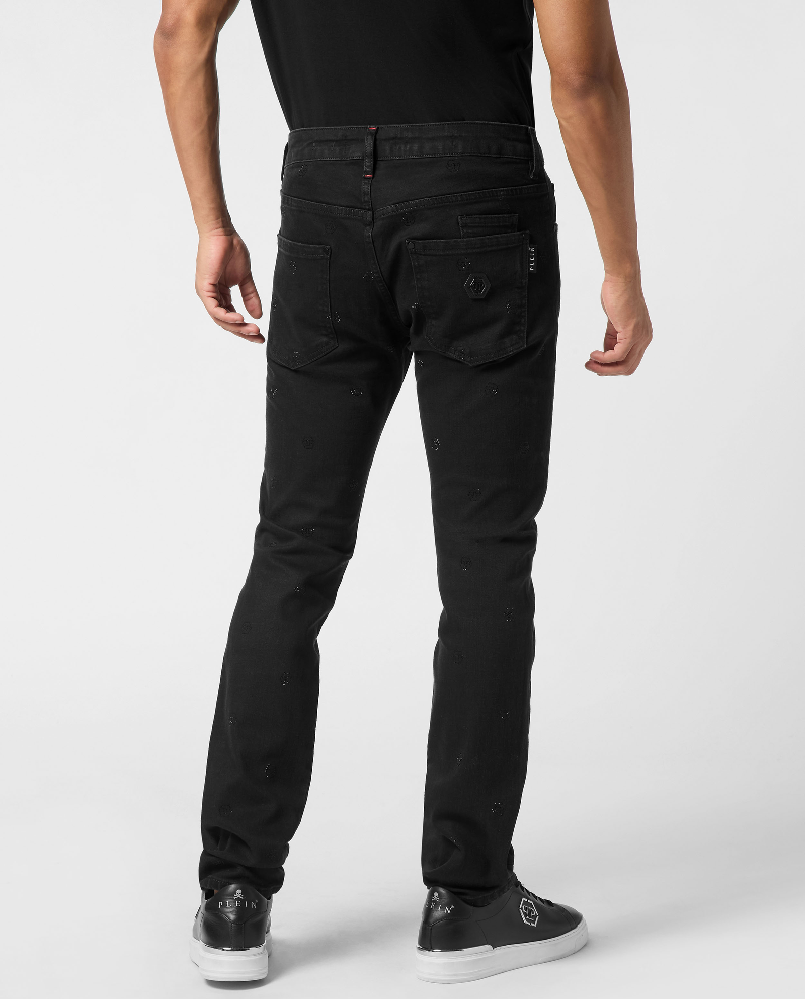 Czarne jeansy Super Straight Monogram Strass - Image #3