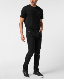 Czarne jeansy Super Straight Monogram Strass - Image #2