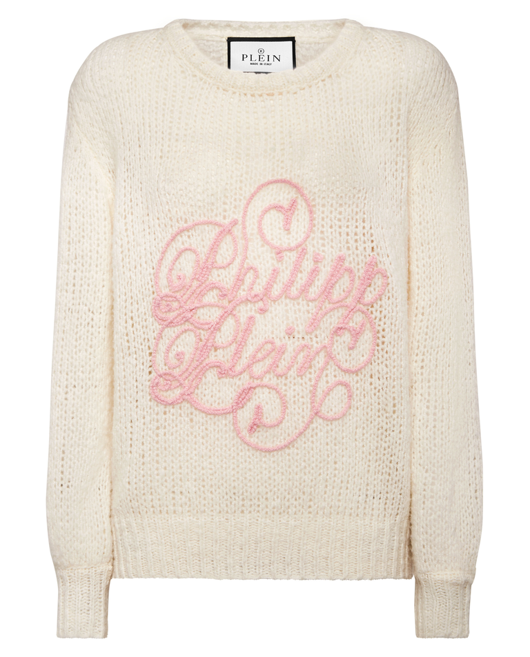 Wełniany sweter z okrągłym dekoltem