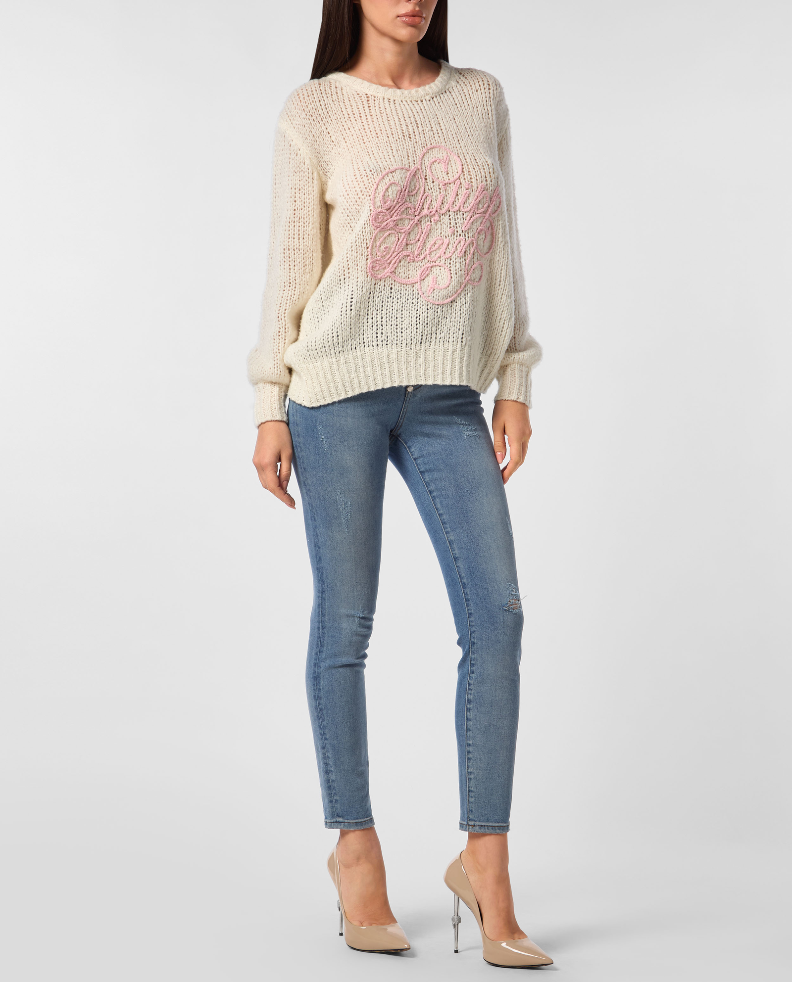 Wełniany sweter z okrągłym dekoltem - Image #3