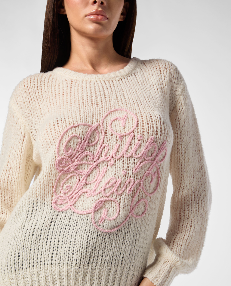 Wełniany sweter z okrągłym dekoltem - Image #4