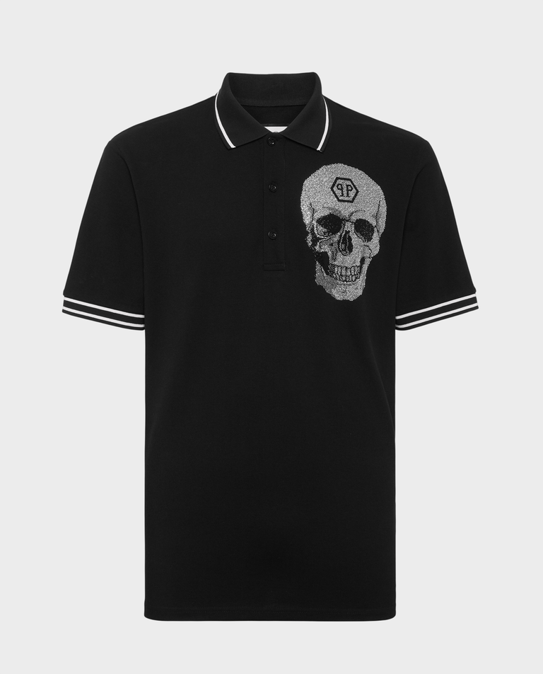 Czarna koszulka polo Crystal Skull