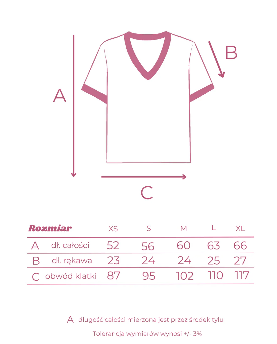 Różowy t-shirt Ciao Sunday V-neck - Image #4
