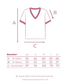 Różowy t-shirt Ciao Sunday V-neck - Image #4