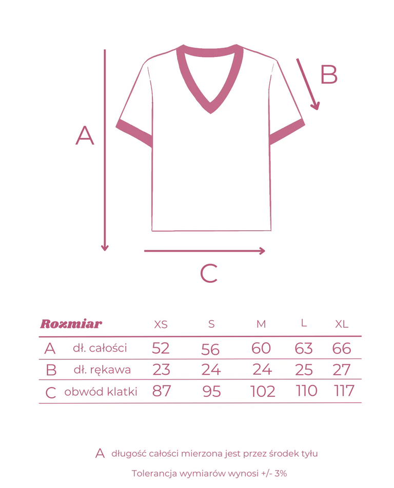 Różowy t-shirt Ciao Sunday V-neck - Image #4