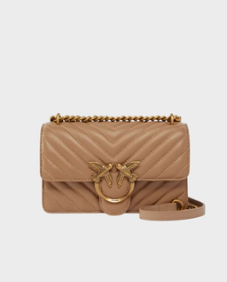 Beżowa pikowana torebka Mini Love Bag One Chevron - Image #0