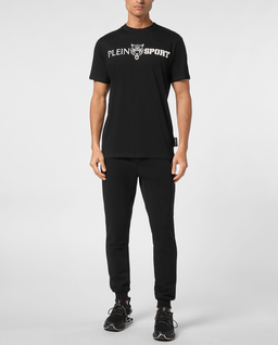 Czarny t-shirt z okrągłym dekoltem - Image #2