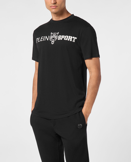 Czarny t-shirt z okrągłym dekoltem - Image #0